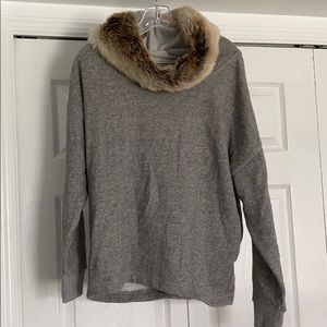 Fur lined neck sweater